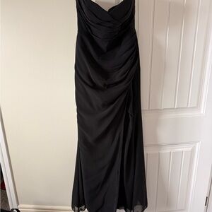 Azazie Black Draped Formal Gown